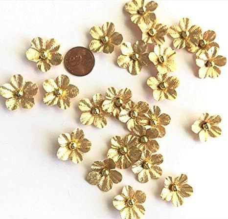 Mini Faux Gold Flower Embellishments, 24 Pcs, Craft Projects, Sewing on Apparel, Scrapbooking, Ca... | Amazon (US)