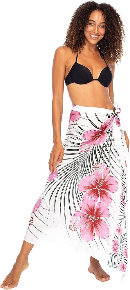 Back From Bali Womens Print Sarong Swimsuit Beach Cover Up Wrap Skirt Pareo | Amazon (US)