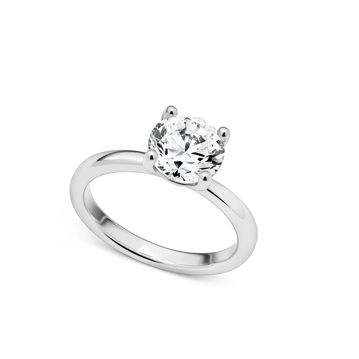 Round Cut Solitaire Ring (Silver) | Abbott Lyon