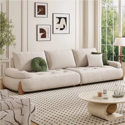Modern and Simple Cream-style Fabric Sofa | Wayfair North America