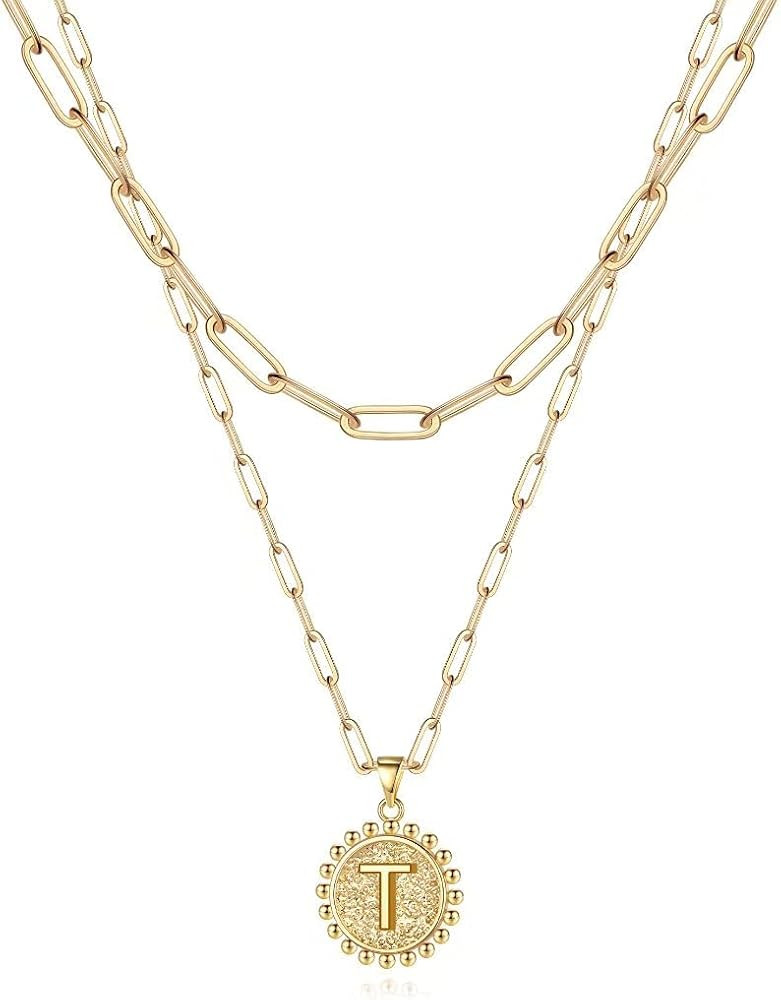 Ursteel Women's 14KHGE Gold Plated Dainty Layering Paperclip Chain Layered Choker Simple Adjustable  | Amazon (US)