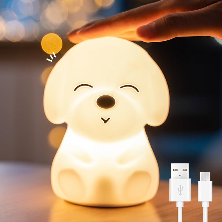 Night Light for Kids Bedroom,16 Colors & Soft Silicone Dog Night Light for Kids, Dimmable+Recharg... | Amazon (US)