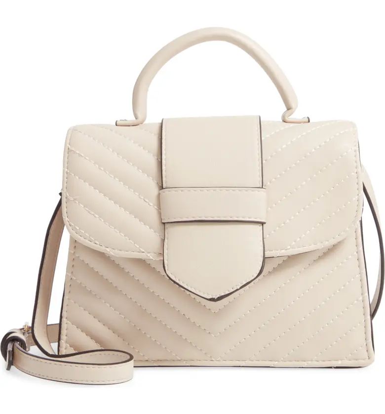 Mini Chevron Quilted Faux Leather Top Handle Satchel | Nordstrom