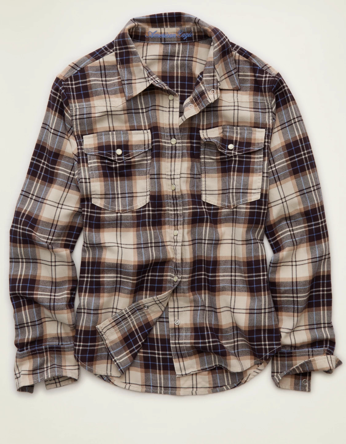 AE Throwback Flannel Button-Up Shirt | American Eagle Outfitters (US & CA)