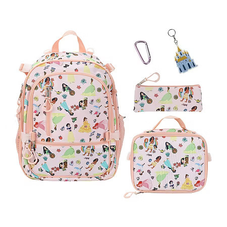 Disney Collection Girls Ariel Belle Princess Adjustable Straps 5-pc. Backpack, One Size, Pink | JCPenney