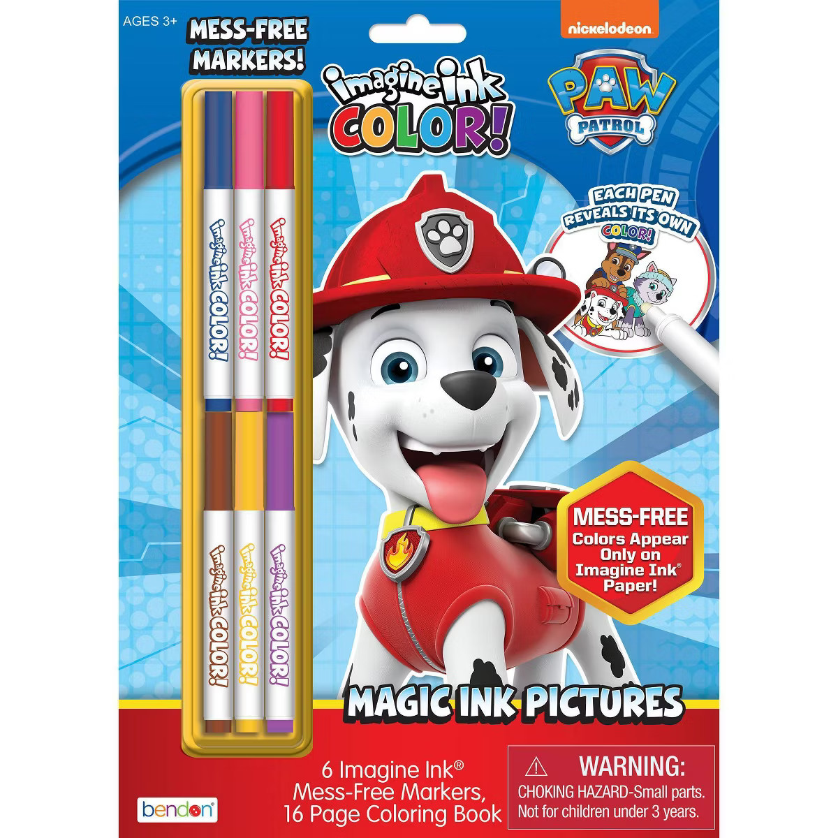 Paw Patrol Imagine Ink Coloring Book with Mess-Free Magic Ink Markers - Bendon | Target