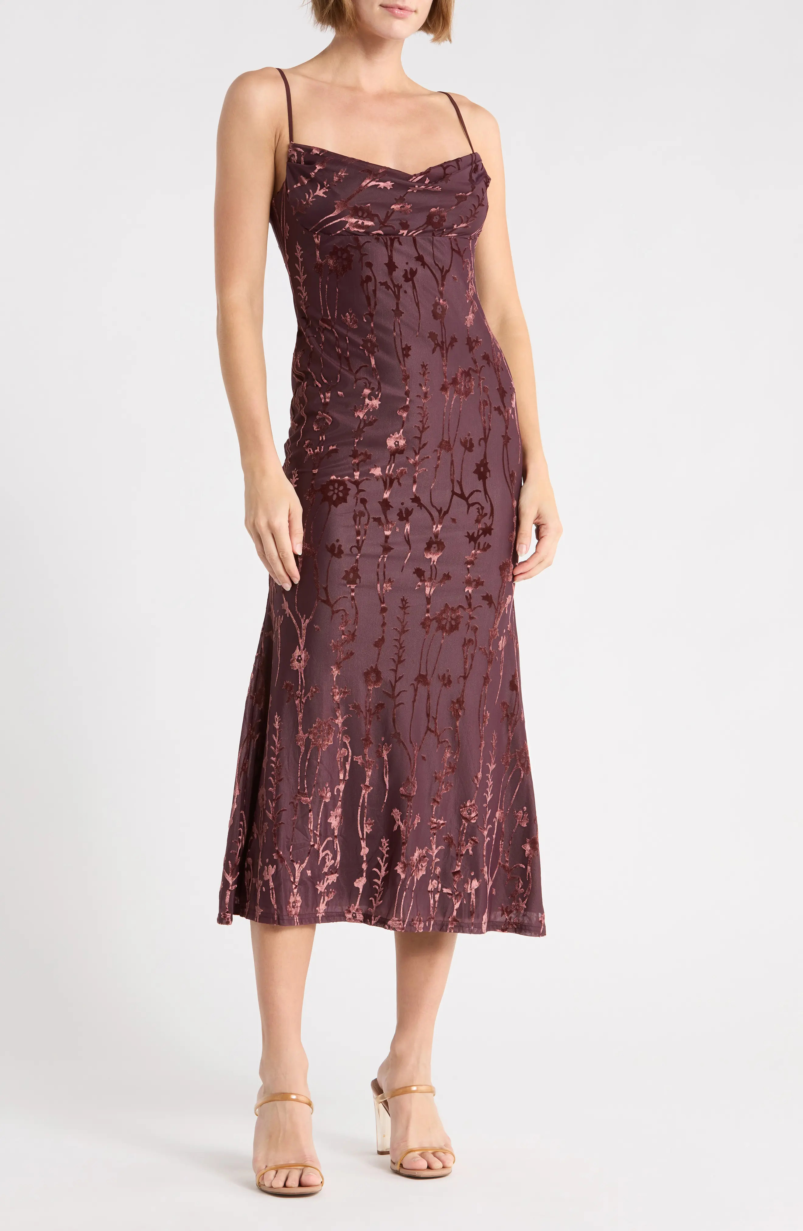 Lush Square Neck Mermaid Midi Dress (Women) | Nordstromrack | Nordstrom Rack