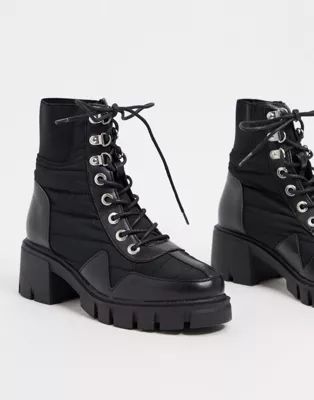 ASOS DESIGN Reggie chunky lace up hiker boots in black | ASOS (Global)