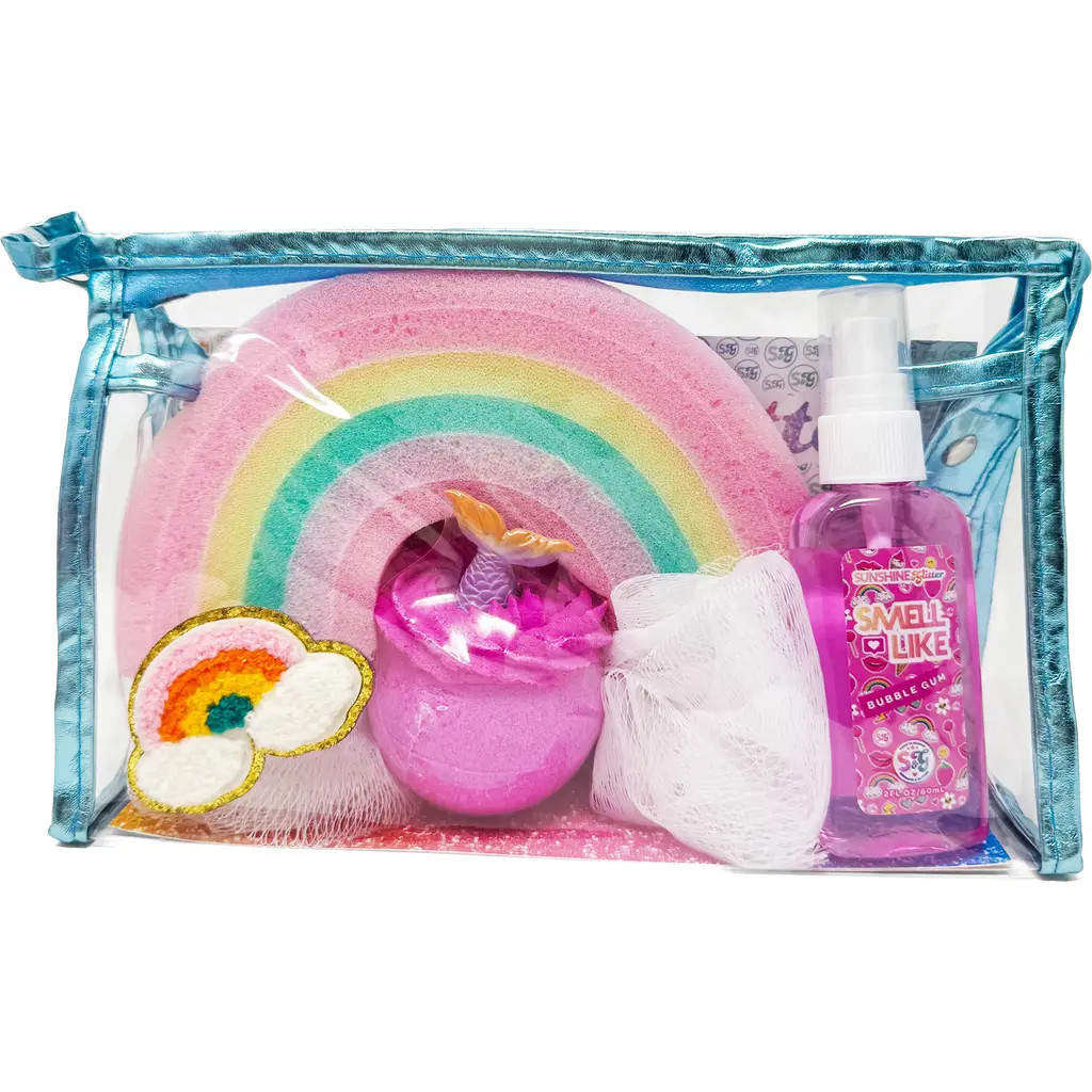 Sunshine & Glitter Kids' Mermaid Dreams Bath Set in Teal at Nordstrom | Nordstrom