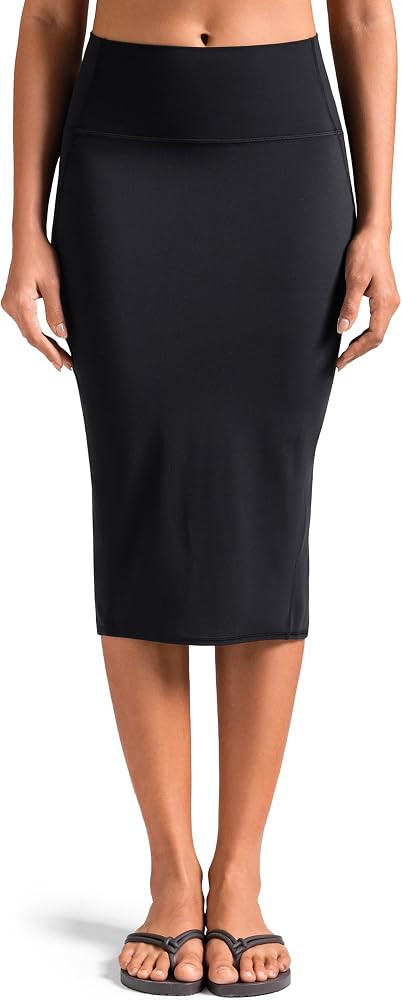 Colorfulkoala Dreamlux Women\u2019s Midi Pencil Skirt \u2013 High Waist Stretch, Below Knee Bodyc... | Amazon (US)
