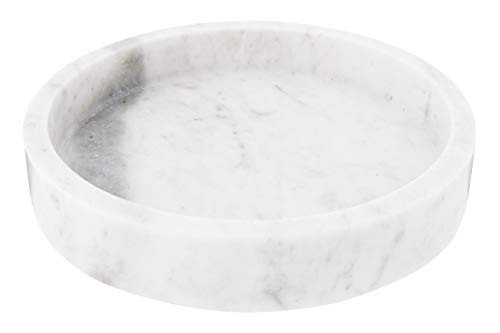 Creative Co-Op Round Carved Marble Tray or Charcuterie Board, White | Amazon (US)