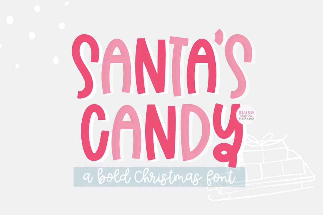 Christmas Font "Santa's Candy" Display Christmas Font, bold Christmas font, christmas card, decor... | Etsy (US)