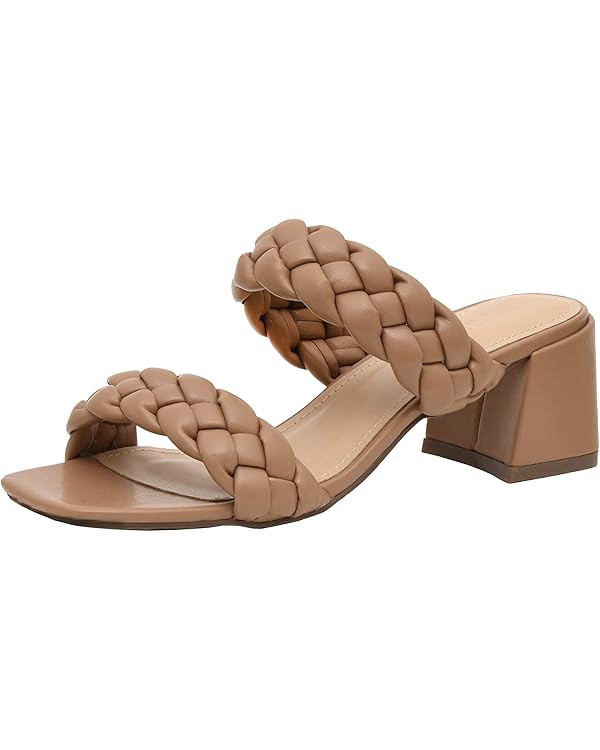 CUSHIONAIRE Women's Onyx braided Heel Sandal +Memory Foam Wide Widths Available | Amazon (US)