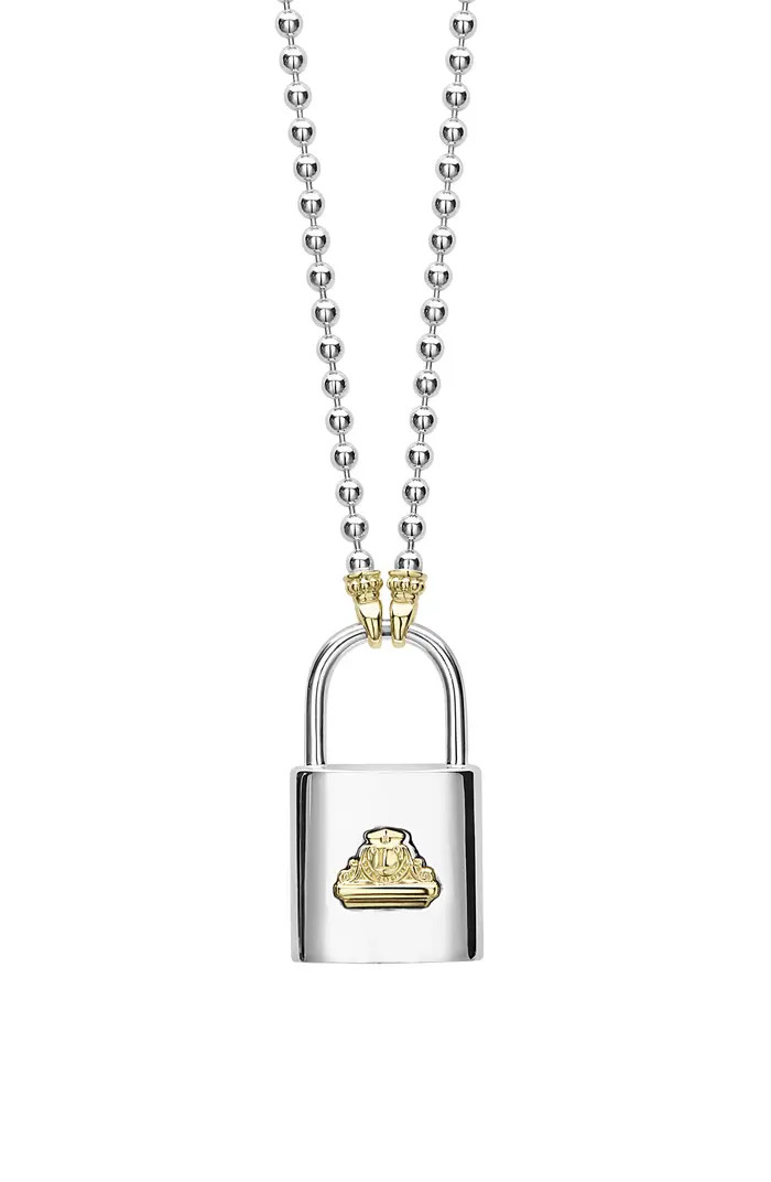 Beloved Large Lock Two-Tone Pendant Necklace | Nordstrom