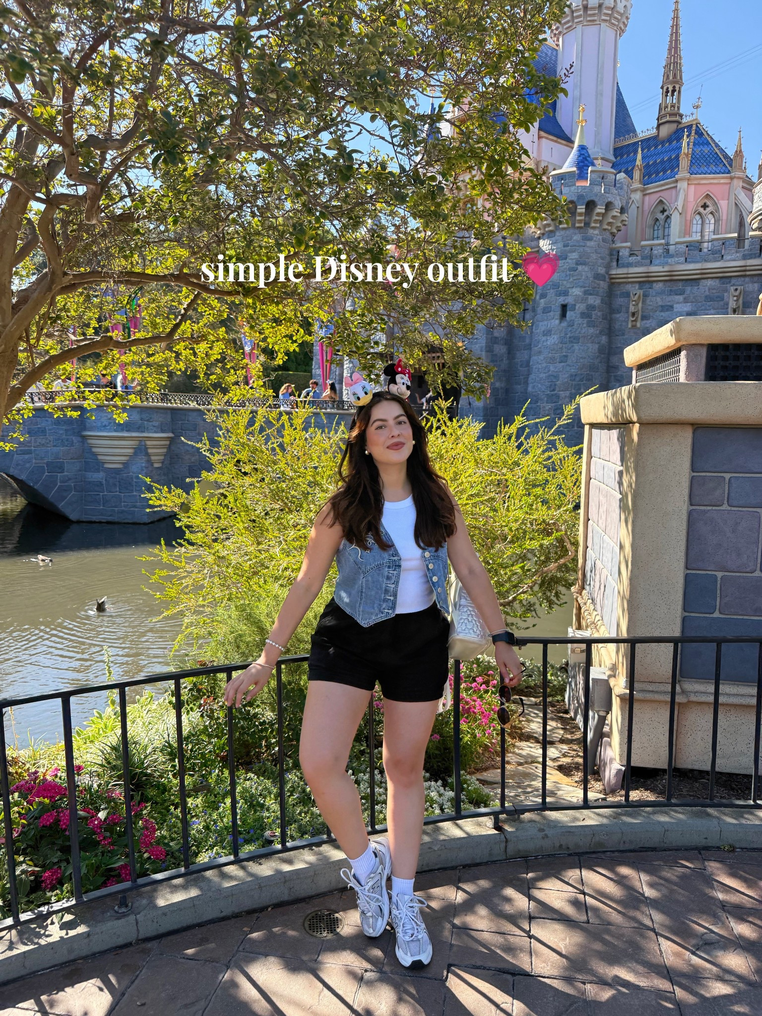 Cute Disneyland outfit 🫶🏻 loving a denim vest as a perfect accessory for a hot day — ears are from the parks 💗

#LTKStyleTip #LTKActive #LTKPetite
