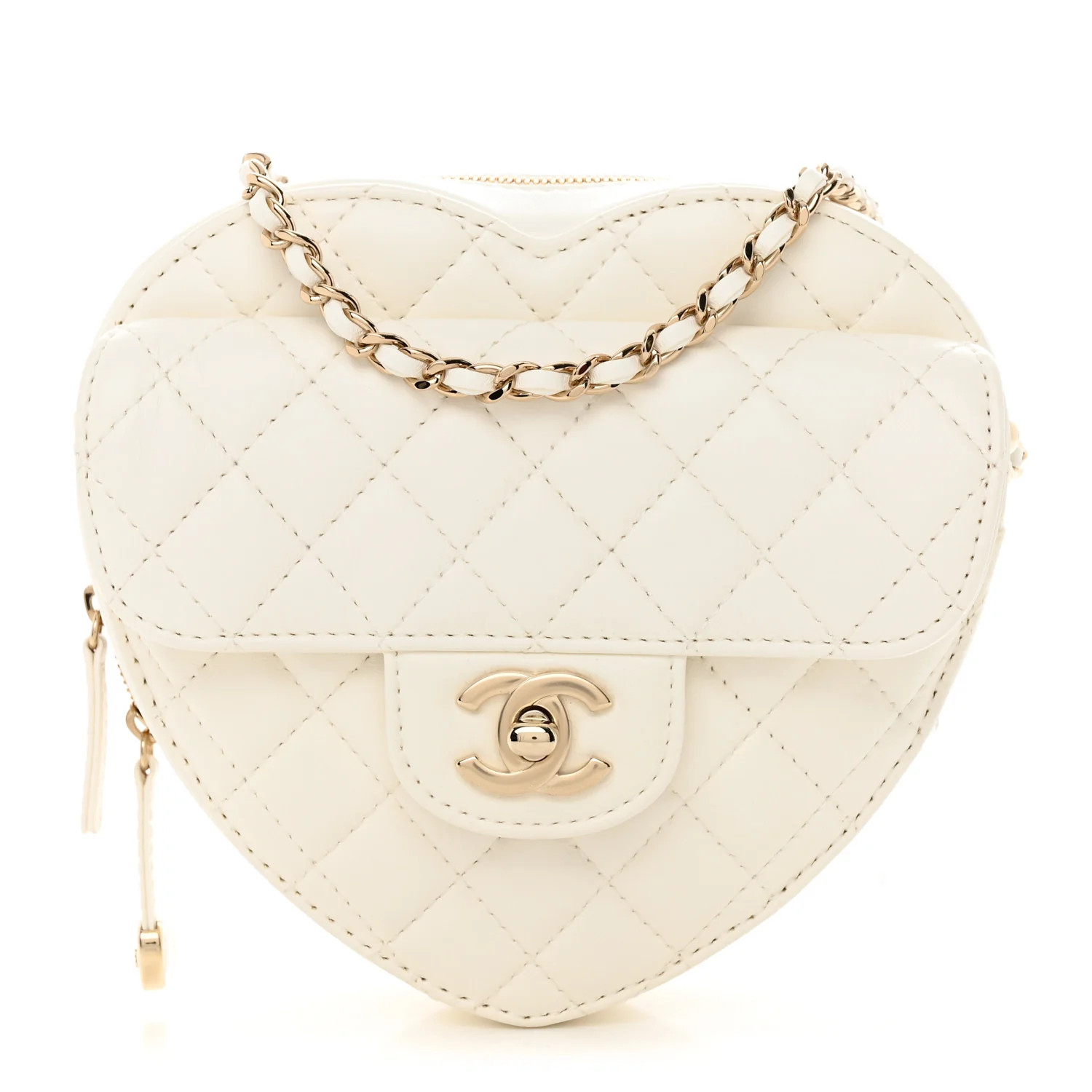 Lambskin Quilted CC In Love Heart Bag White | FASHIONPHILE (US)