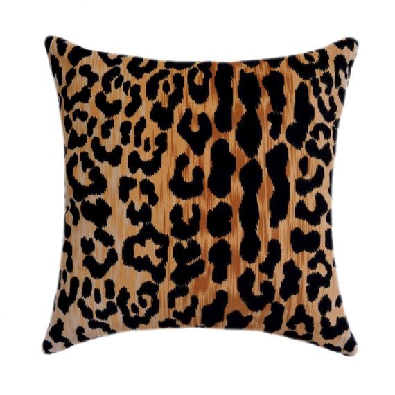 22x22 Leopard Velvet Pillow Cover, Animal Print Pillow, Jamil Natural, Braemore Leopard Pillow Co... | Etsy (US)