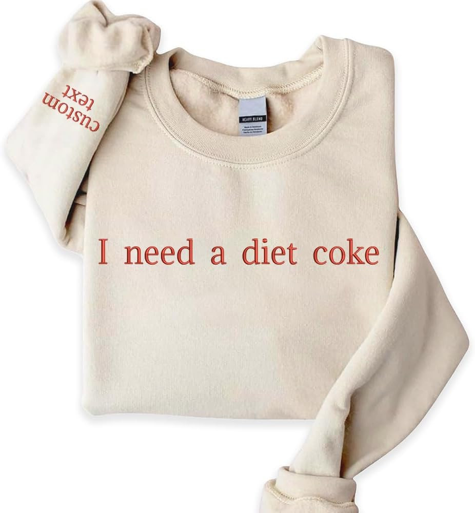 I Need a Diet Embroidered Sweatshirt, for Soda Lovers, Fun and Quirky Design for Comfortable Ever... | Amazon (US)
