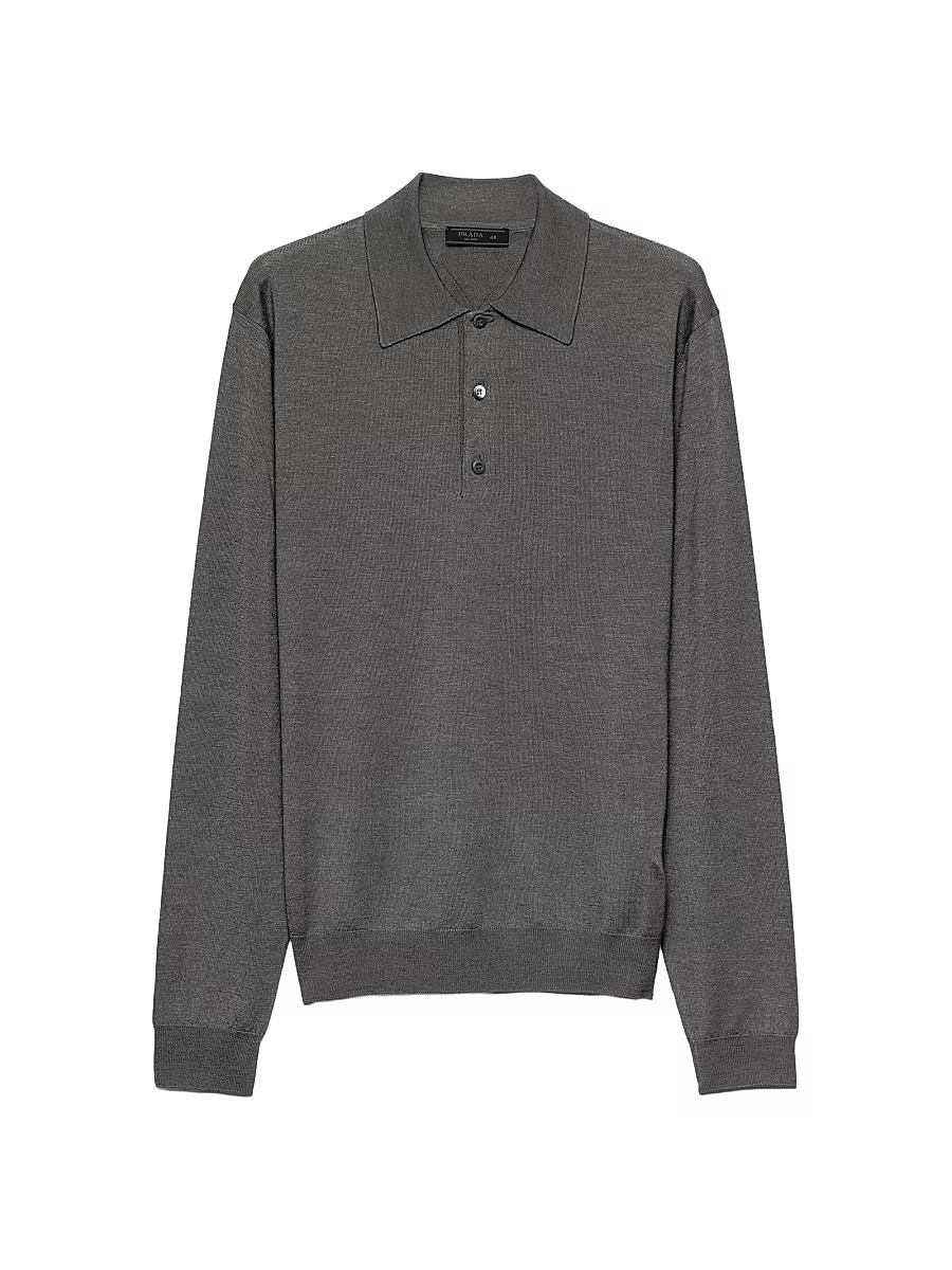 Men's Cashmere and Silk Polo Shirt - Grey - Size 40 | Saks Fifth Avenue