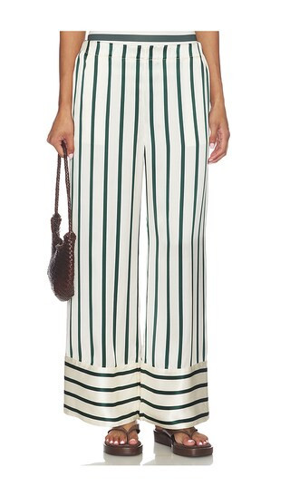 Bondi Born Cannes Silk Pant in Green. - size 1 | Revolve Clothing (Global)
