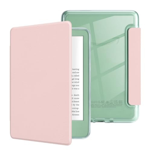 MOROCK Case for All-New Kindle(11th Generation, 2024/2022 Release), Lightweight PU Leather and PC Clear Acrylic Back Cover, Auto Sleep/Wake Case for Kindle 11th Generation 2024/2022, Pink | Amazon (US)