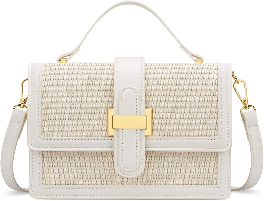 KKXIU Top Handle Straw Crossbody Bags for Women, Summer Straw Purses and Handbags Shoulder Clutch... | Amazon (US)