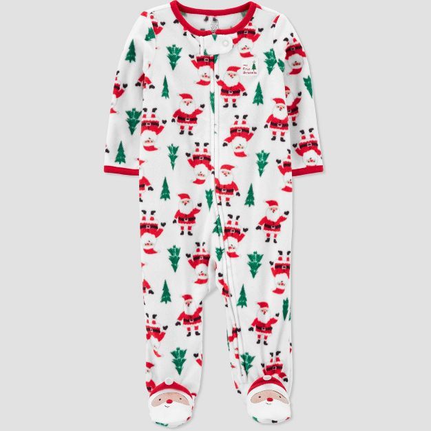 Carter's Just One You® Baby Santa Footed Pajama - White/Red | Target
