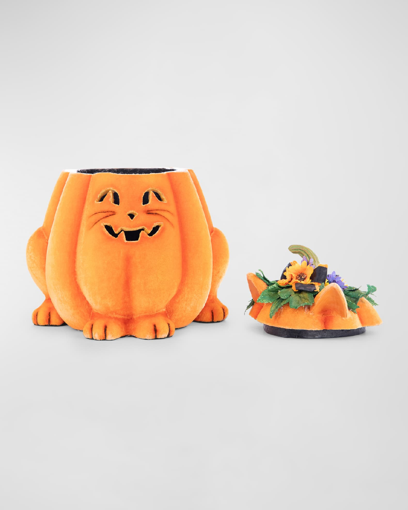 Jackie The Kitty Cat Pumpkin Candy Container | Neiman Marcus