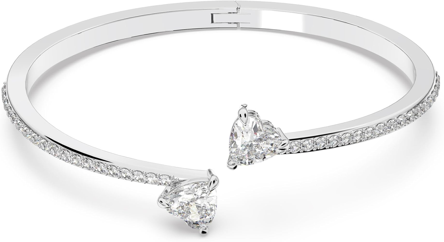 Swarovski Soul Heart Bangle Bracelet Collection, Rhodium Finish, Clear Crystals | Amazon (US)