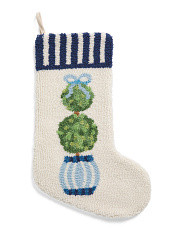 12x20 Preppy Topiary Hooked Stocking | Garlands & Trimmings | Marshalls | Marshalls