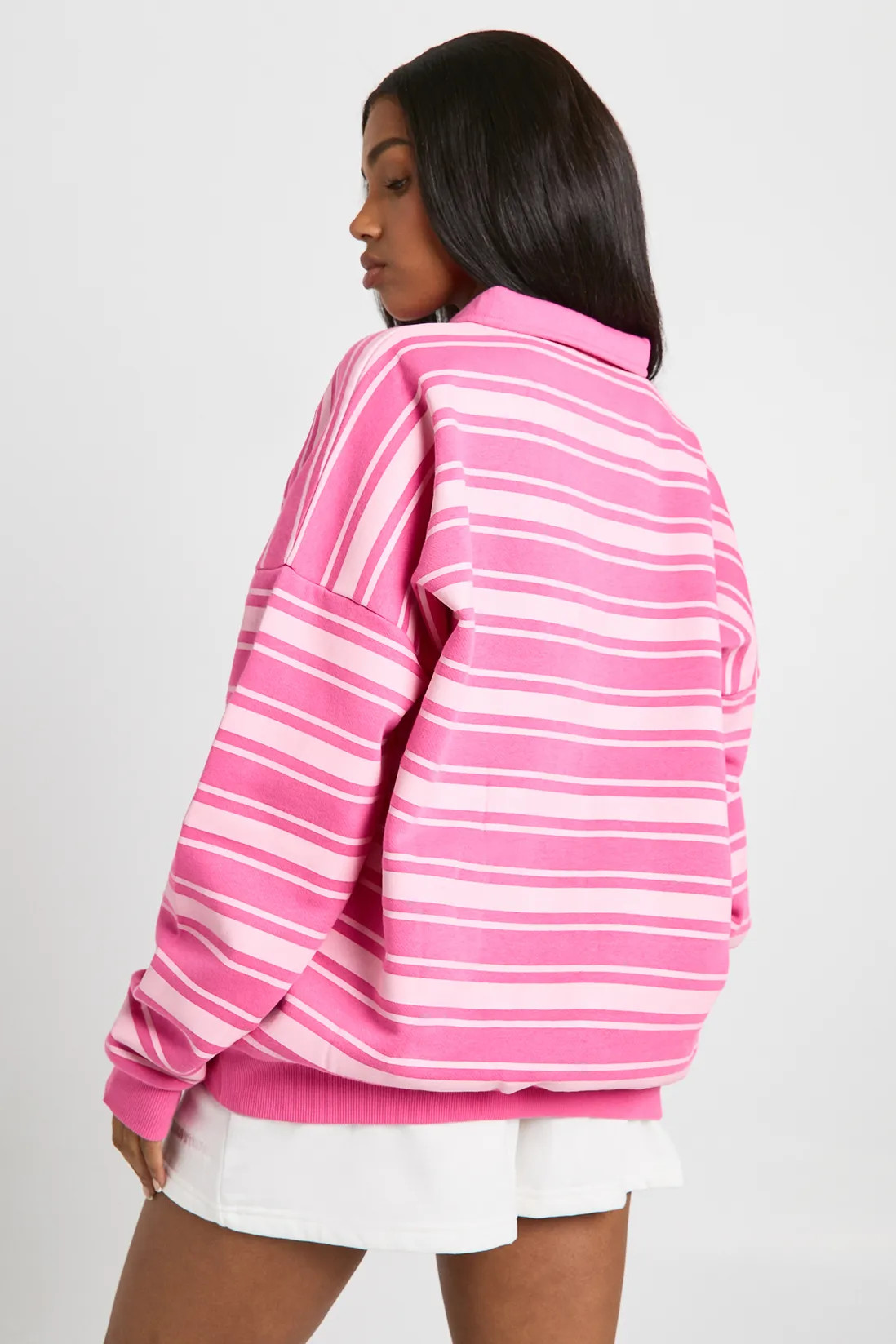 Stripe Rugby Sweatshirt | Boohoo.com (UK & IE)