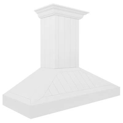 ZLINE 48 in. Wooden Wall Mount Range Hood in Shiplap Bright White Finish | Wayfair North America