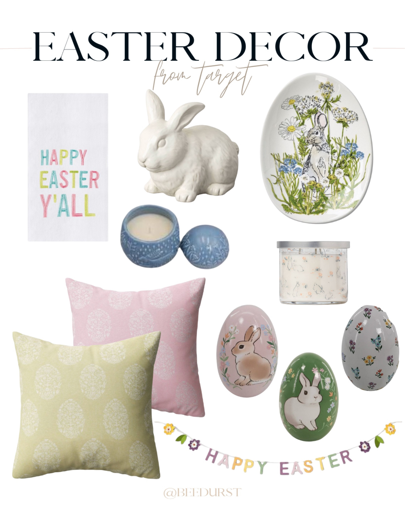 Target Easter decor, cute Easter decor, affordable Easter decor, Easter pillows, Easter candle, Easter banner, Easter plate, Easter eggs, Target Easter finds 

#LTKSeasonal #LTKhome #LTKunder50