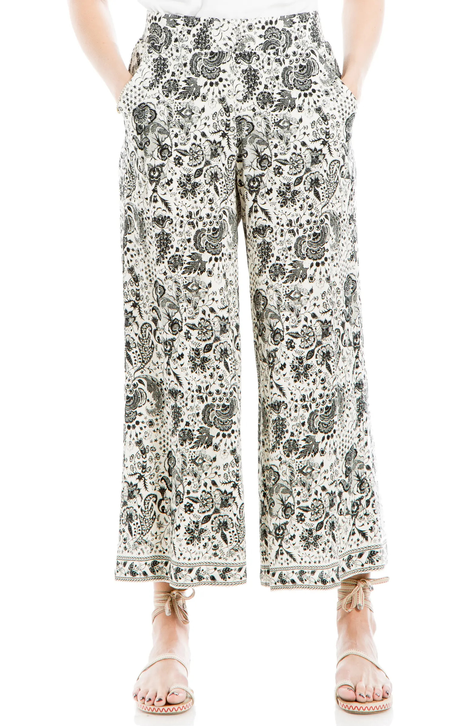 MAX STUDIO Wide Leg Pull-On Crop Pants | Nordstromrack | Nordstrom Rack