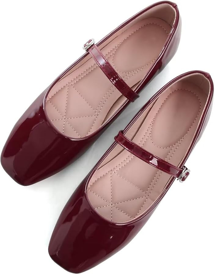 TN TANGNEST Leather Flats for Women Comfortable Square Toe Slip On Flats Soft Work Flats Retro Ma... | Amazon (US)