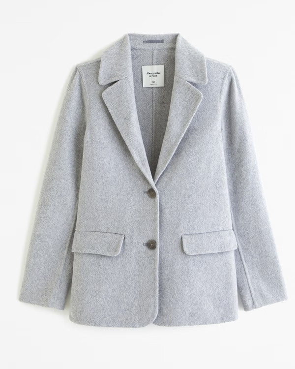 Double-Cloth Wool-Blend Blazer Coat | Abercrombie & Fitch (US)