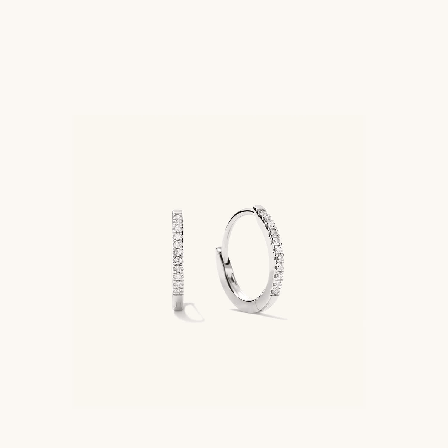 Pavé Diamond Huggie Hoops | Mejuri (Global)