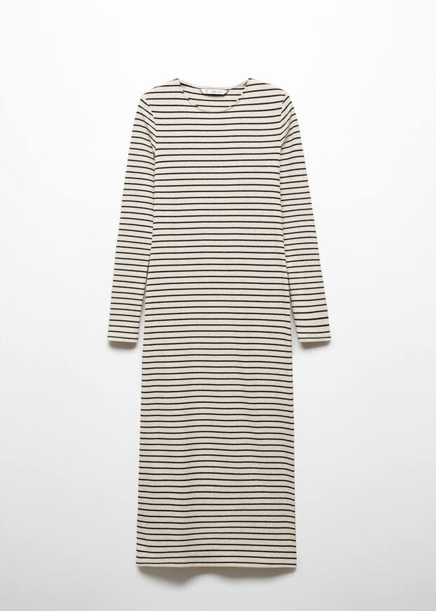 Striped ribbed dress | MANGO (UK)