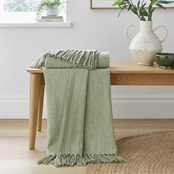 Westcott Slub Cotton Throw | Dunelm | Dunelm