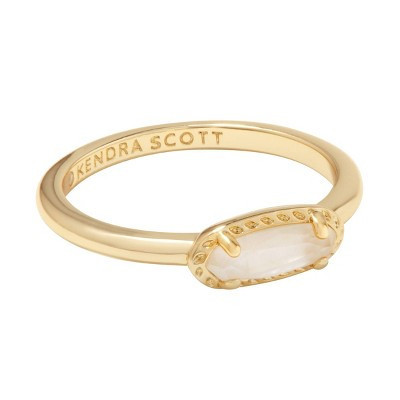 Kendra Scott Emma 14K Gold Over Brass Band Ring - Mother of Pearl 8 | Target