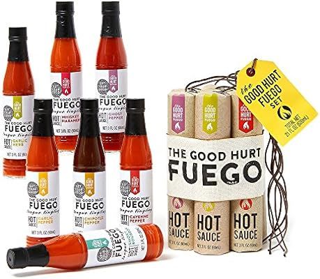 Thoughtfully Gifts, The Good Hurt Fuego: A Hot Sauce Gift Set for Hot Sauce Lover’s, Sampler Pa... | Amazon (US)