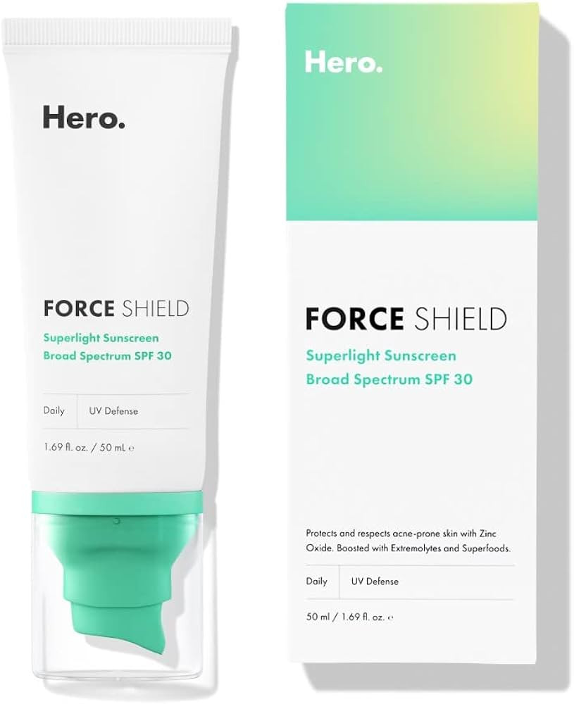 Force Shield Superlight Sunscreen SPF 30 from Hero Cosmetics - Everyday SPF 30 for Acne-Prone Ski... | Amazon (US)