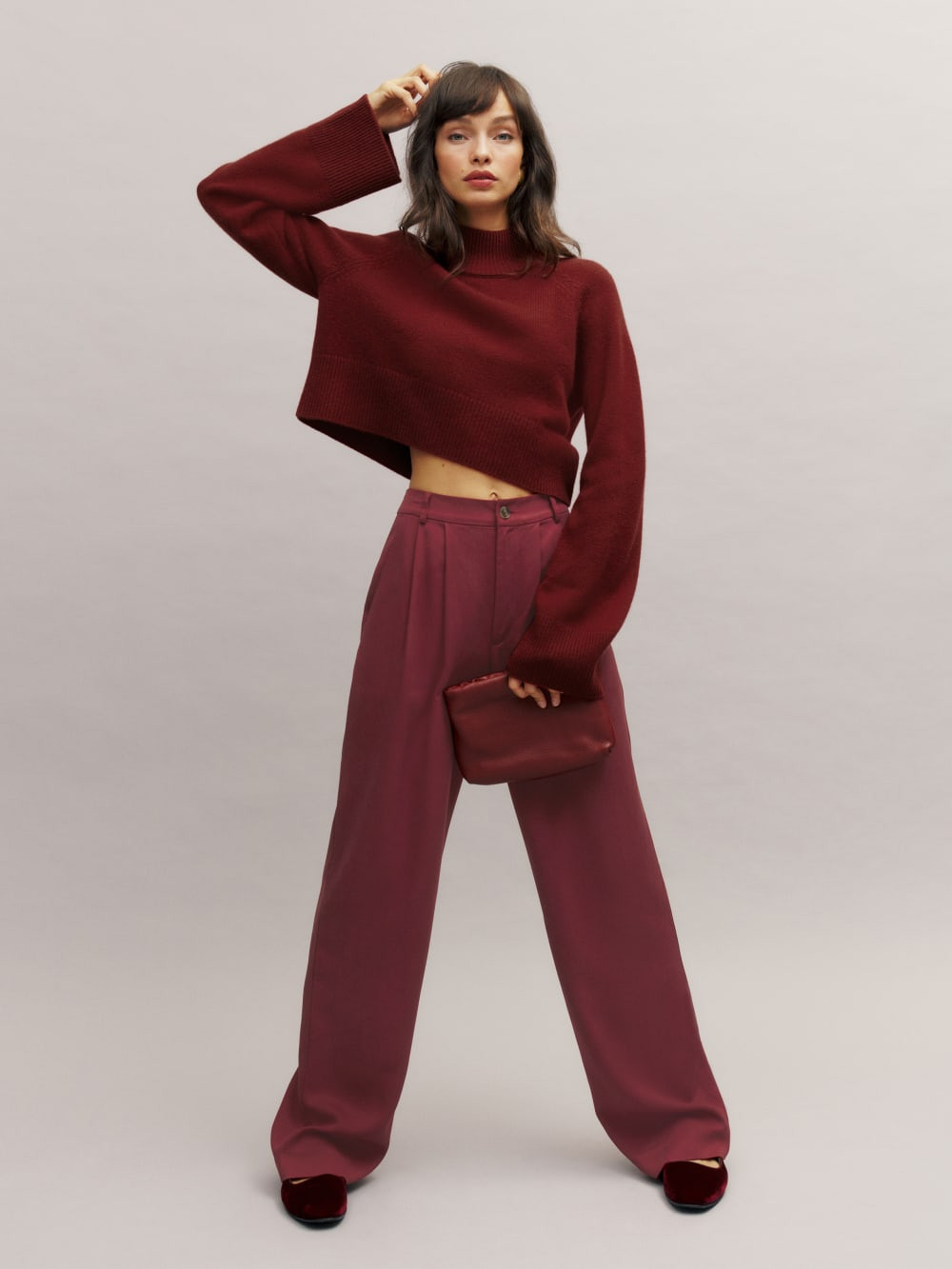 Garrett Cashmere Cropped Turtleneck | Reformation (Global)