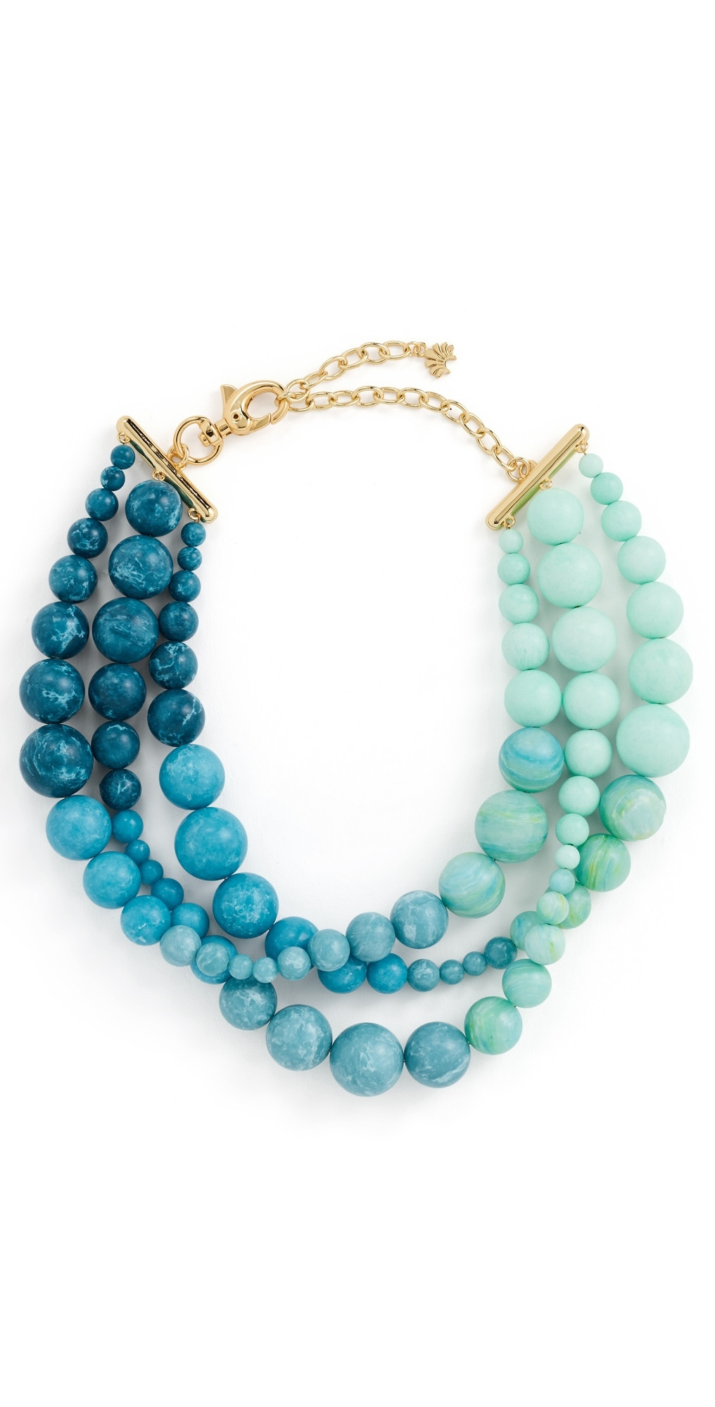 Lele Sadoughi Riviera Diana Triple Row Necklace Seafoam Spray One Size | Shopbop