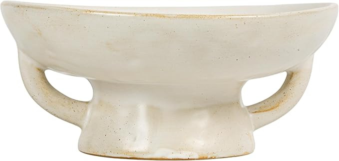 Creative Co-Op Stoneware Bowl w Reactive Glaze, White | Amazon (US)