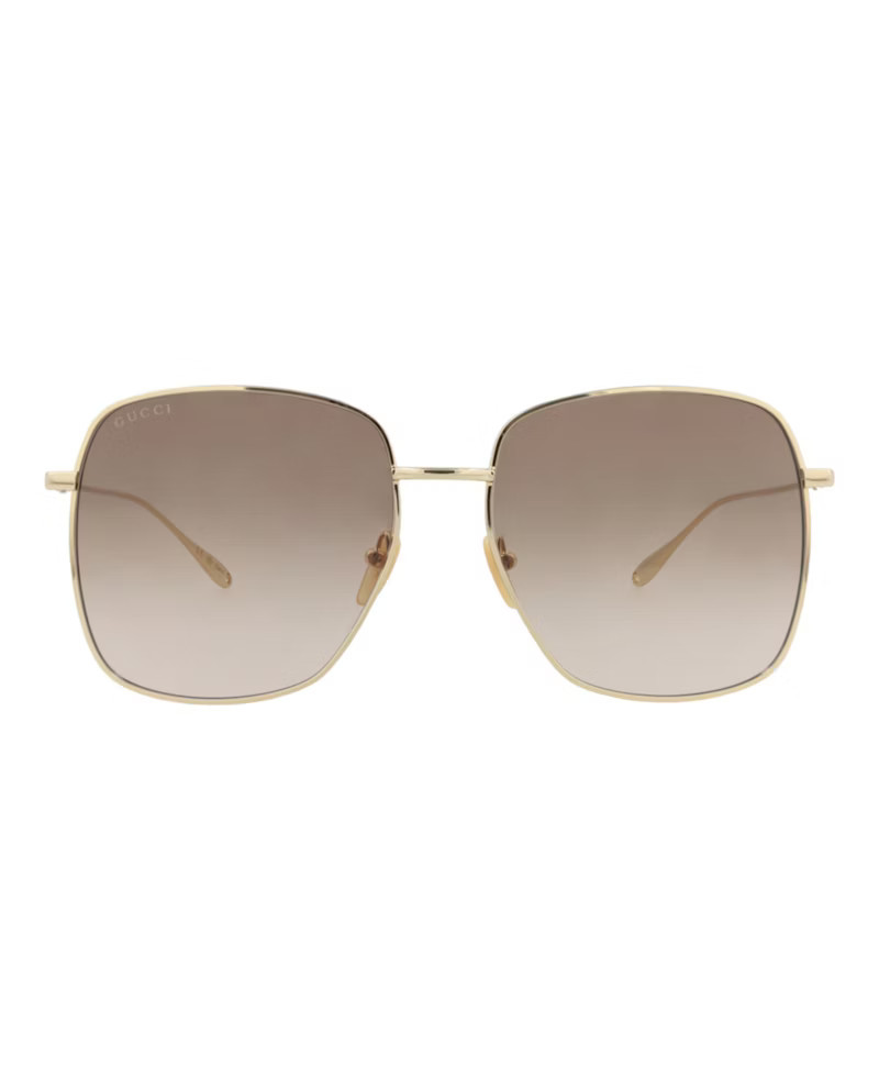 Women's Gucci SquareFrame Metal Sunglasses in Gold Gold Brown (Gg1031S/30011783/003) | StockX