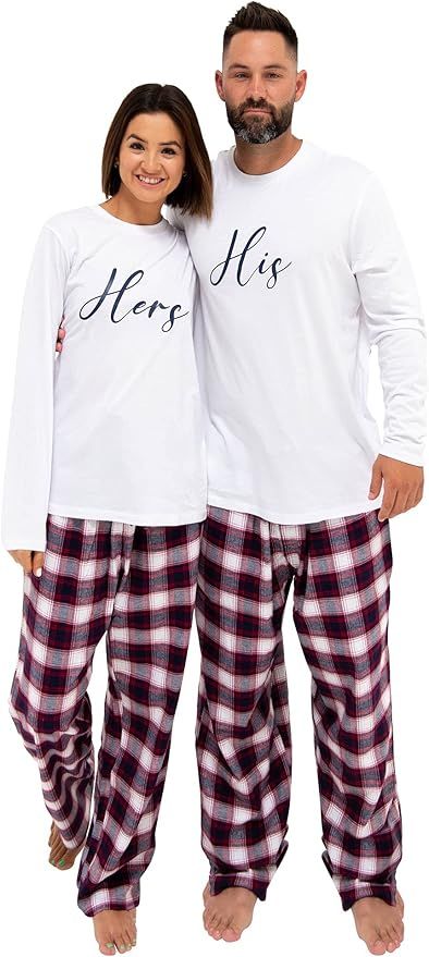 AW BRIDAL Couples Matching Pajamas Sets, 4-Piece 100% Cotton Pajamas His and Hers Pajamas Sleepwe... | Amazon (US)