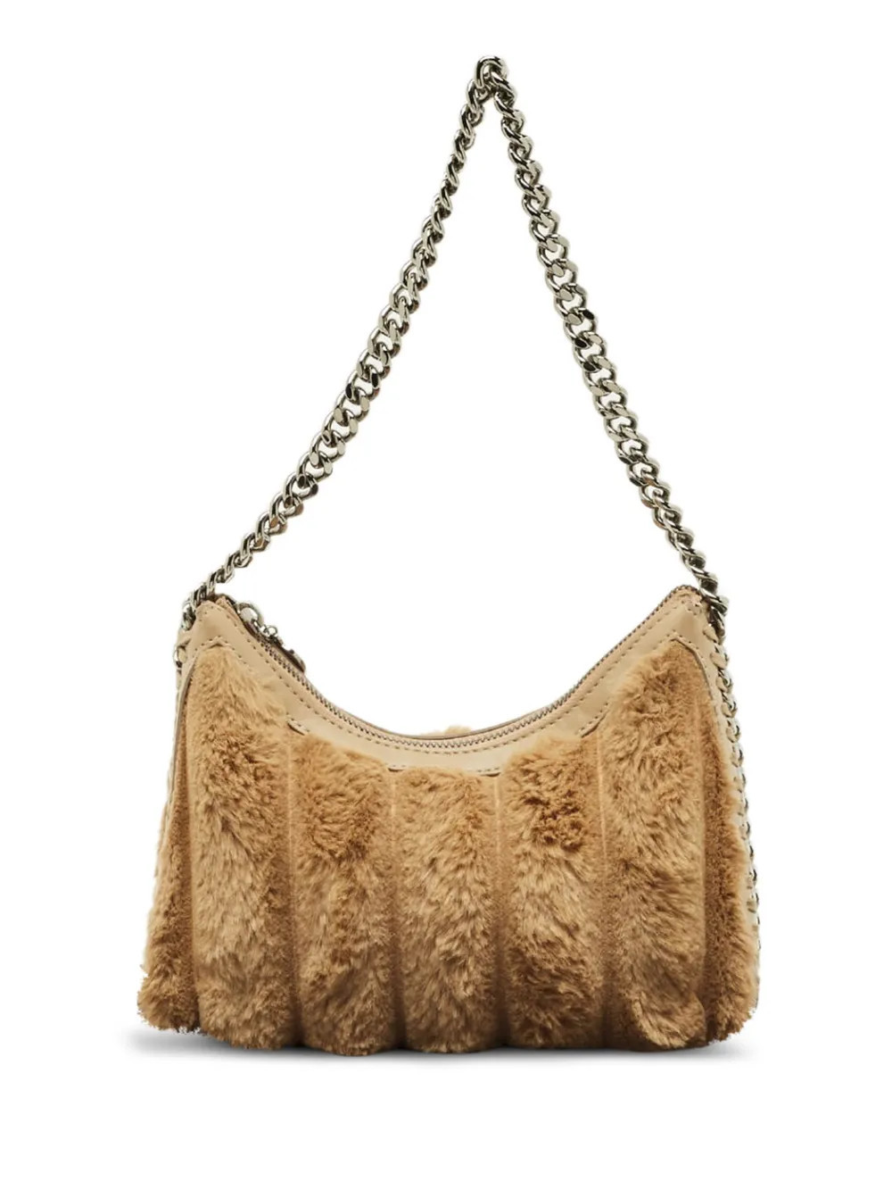 Stella McCartney Pre-Owned Falabella quilted faux-fur shoulder bag - Brown | Farfetch Global