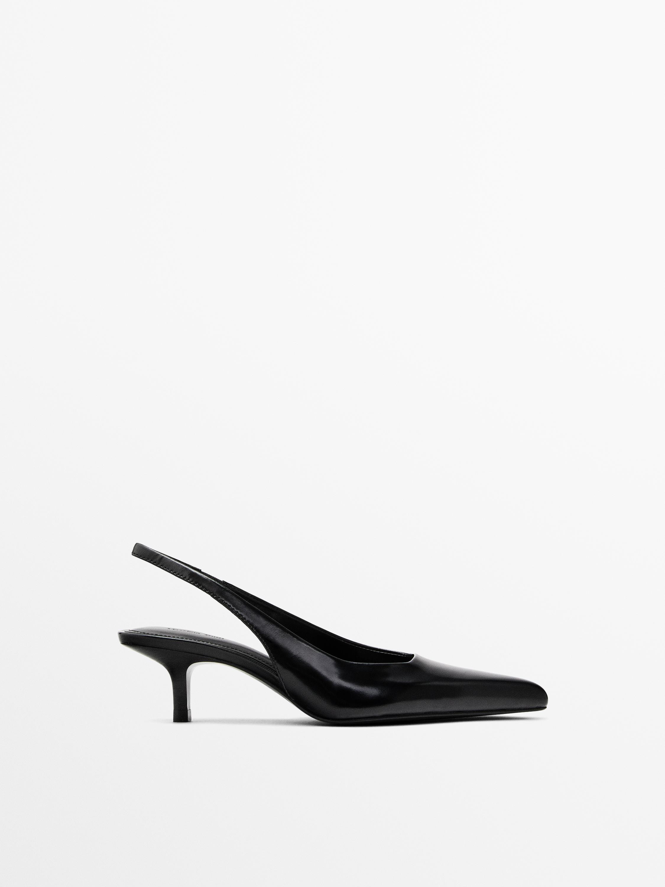 Leather high-heel mules | Massimo Dutti UK