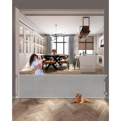 197 Inch Extra Wide Retractable Baby Gate,mesh Large Baby Gate Or Mesh Pet Dog Gate, Opening Wide Extra Long Child Safety Gate For Indoor, Outdoor, St | Wayfair North America